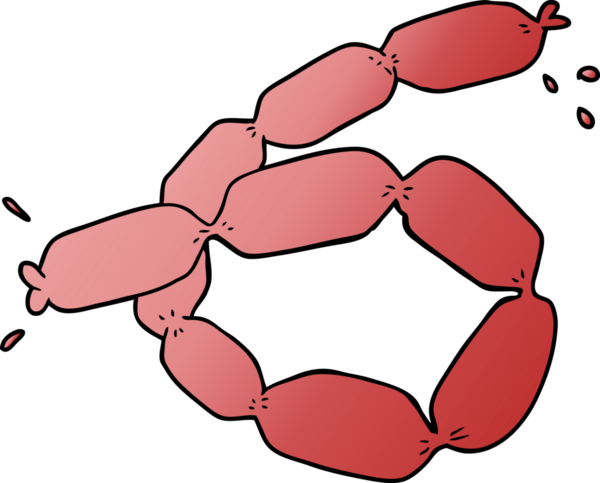 Bir insan tarafından çizilmiş sosisler.