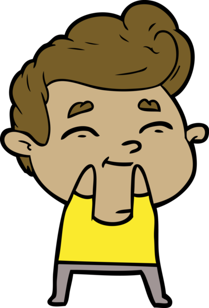 Bir insan tarafından çizilmiş mutlu çizgi film adamı.