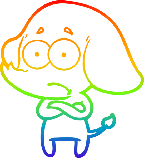 gökkuşağı gradyan çizgi çizimi bir insan tarafından çizilmiş belirsiz bir fil