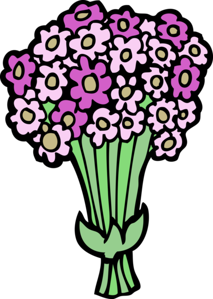 Bir insan tarafından çizilmiş karikatür çiçekleri