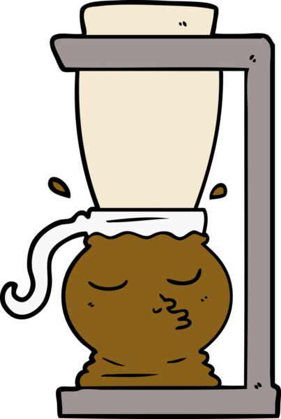 bir insan tarafından çizilmiş çizgi film filtresi kahve makinesi