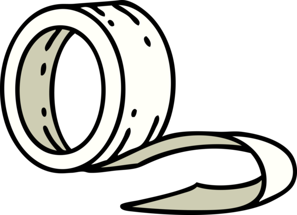 Bir insan tarafından çizilmiş bir maske bandı rulosu