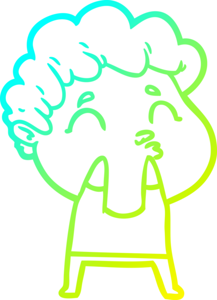 Bir insan tarafından çizilmiş soğuk çizgi film karakteri çizimi.