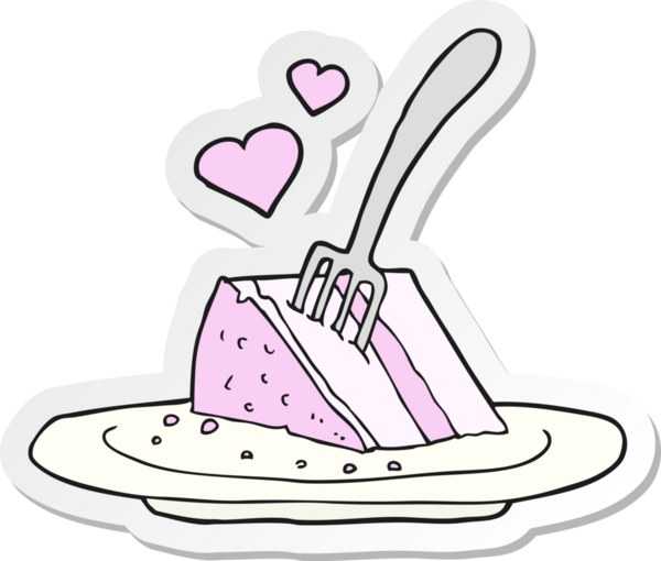 Bir insan tarafından çizilmiş güzel bir pastanın çıkartması.