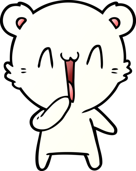 Bir insan tarafından çizilmiş mutlu kutup ayısı karikatürü