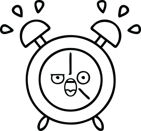 Bir insan tarafından çizilmiş bir alarm saati çizimi