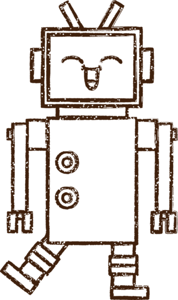 Robot Kömür Bir insan tarafından çizilmiş