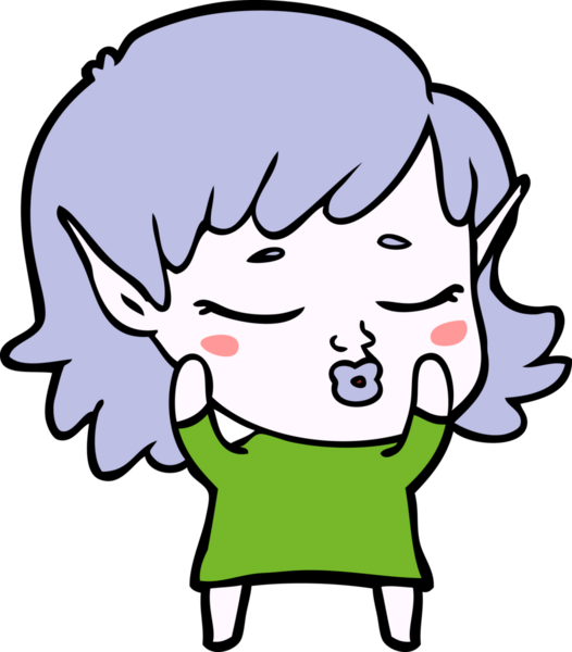 Bir insan tarafından çizilmiş güzel elf kızı.