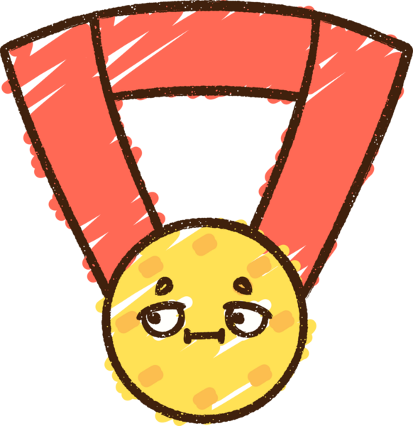 Bir insan tarafından çizilen Altın Madalya Tebeşiri