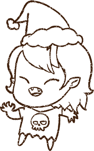 Bir insan tarafından çizilmiş Noel Vampiri Kömürü