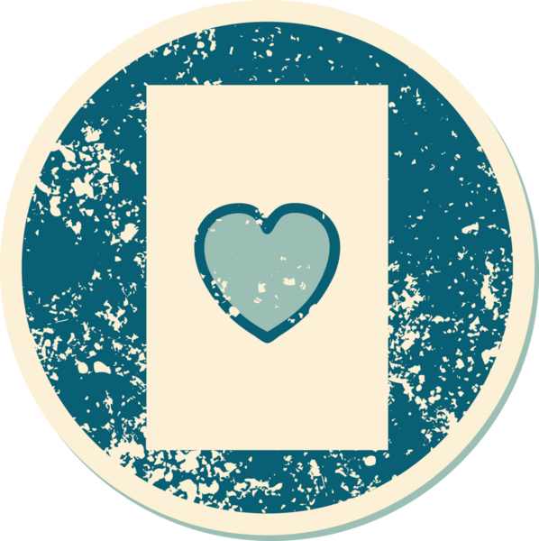 Bir insan tarafından çizilmiş kupa asının sembolik dövmeli görüntüsü.