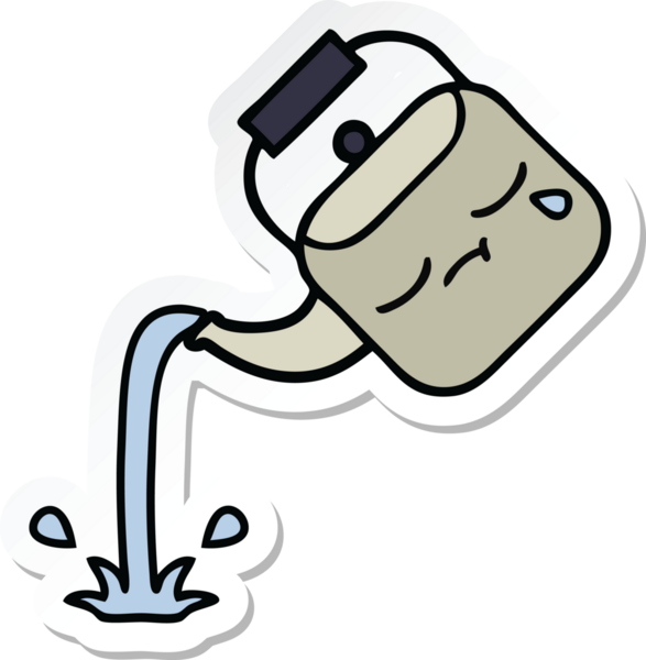 Bir insan tarafından çizilmiş tatlı bir karikatür çıkartması.