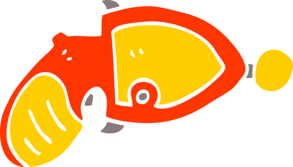 Bir insan tarafından çizilmiş düz renk çizim ışın tabancası