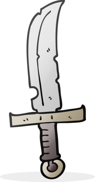 Bir insan tarafından çizilmiş karikatür bıçağı.