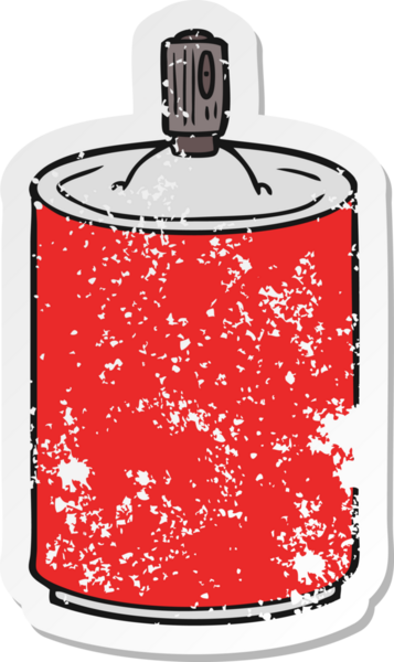 Bir insan tarafından çizilmiş karikatür spreyinin sıkıntılı çıkartması.