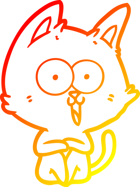 Bir insan tarafından çizilmiş komik bir çizgi film kedisinin sıcak çizgi çizimi