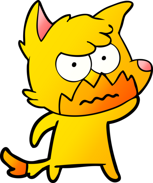 Bir insan tarafından çizilmiş tilki çizgi film karakteri