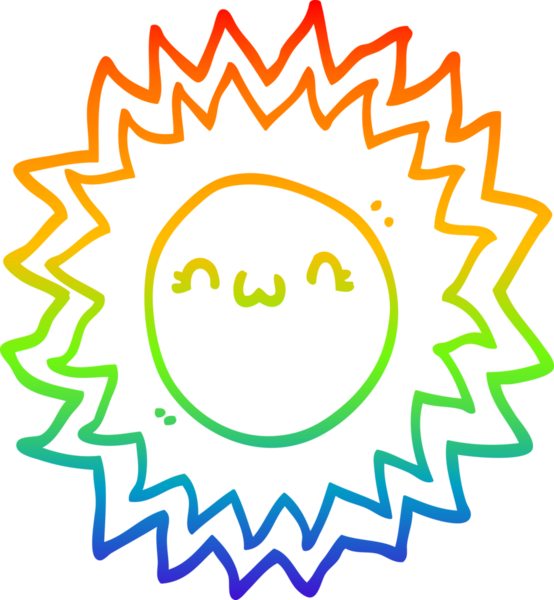 gökkuşağı gradyan çizgi çizimi bir insan tarafından çizilmiş bir çizgi güneş