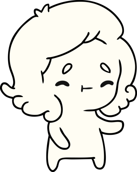 Bir insan tarafından çizilmiş sevimli bir kawai hayaletinin karikatür çizimi