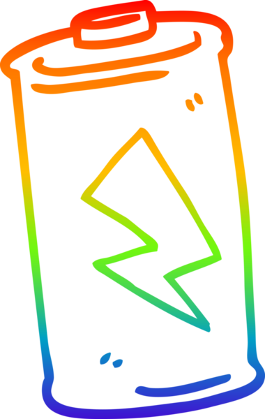 gökkuşağı gradyan çizgi çizimi bir insan tarafından çizilmiş bir karikatür pil