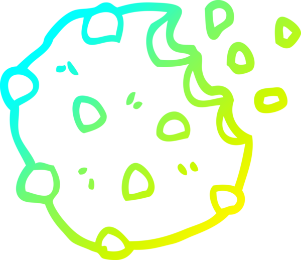 Bir insanın çizdiği çikolatalı bisküvinin soğuk gradyan çizimi.