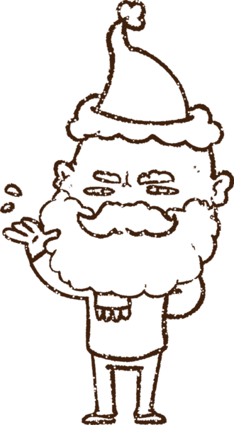 Bir insan tarafından çizilmiş Noel Adamı Kömürü