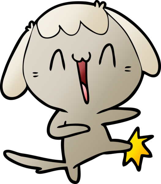 Bir insan tarafından çizilmiş gülen köpek tekmesi.