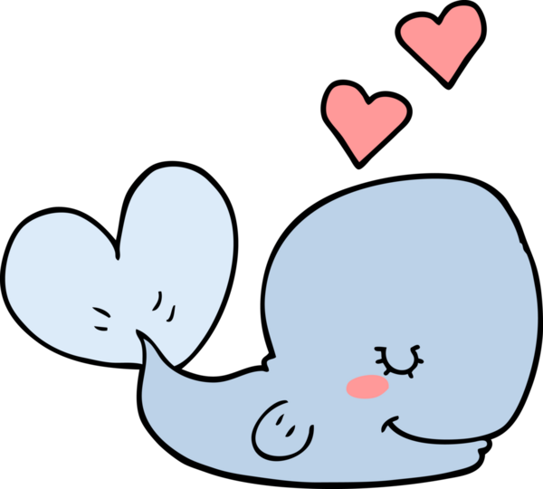 Bir insan tarafından çizilmiş aşık bir balina.