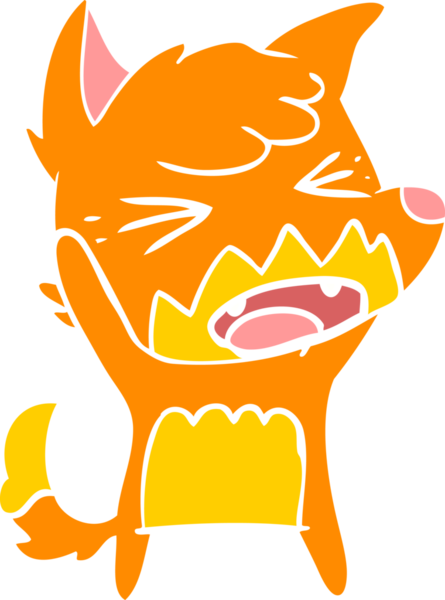 bir insan tarafından çizilmiş kızgın düz renkli tilki çizimi