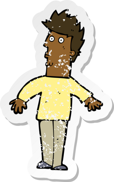 Bir insan tarafından çizilmiş bir karikatürün gerilimli çıkartması şaşırttı.