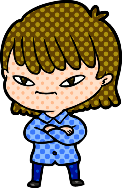 Bir insan tarafından çizilmiş karikatür kadın.