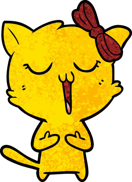 Bir insan tarafından çizilmiş çizgi film kedisi.