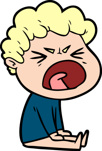 Bir insan tarafından çizilmiş öfkeli bir adam.