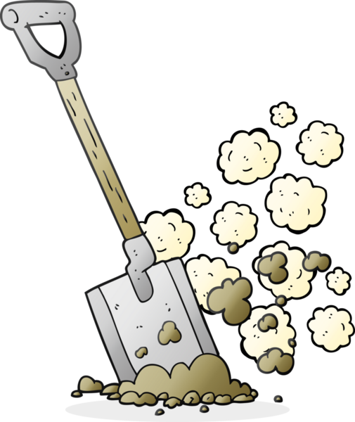 Bir insan tarafından çizilmiş karikatür küreği.