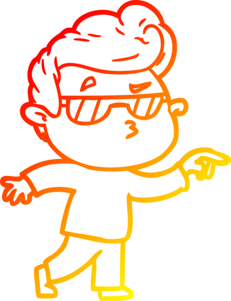 Bir insan tarafından çizilen karikatür karikatürünün sıcak çizgi çizimi.