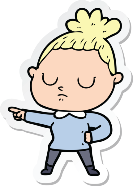 Bir insan tarafından çizilmiş bir karikatür çıkartması.