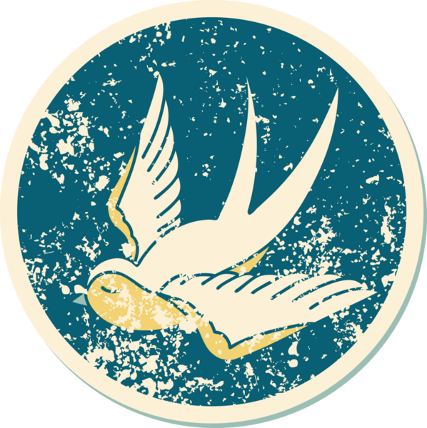 Bir insan tarafından çizilmiş bir kırlangıcın sembolik dövmesi.