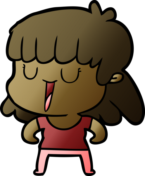 Bir insan tarafından çizilmiş bir çizgi film kadını.