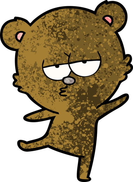 Bir insan tarafından çizilmiş sıkılmış ayı çizgi filmi