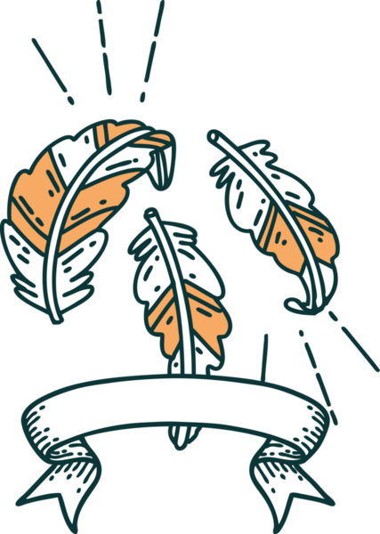 Bir insan tarafından çizilmiş dövme tüylü parşömen.