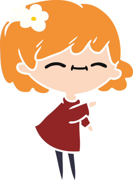 Bir insan tarafından çizilmiş tatlı bir kawai kızının serbest çizimi.