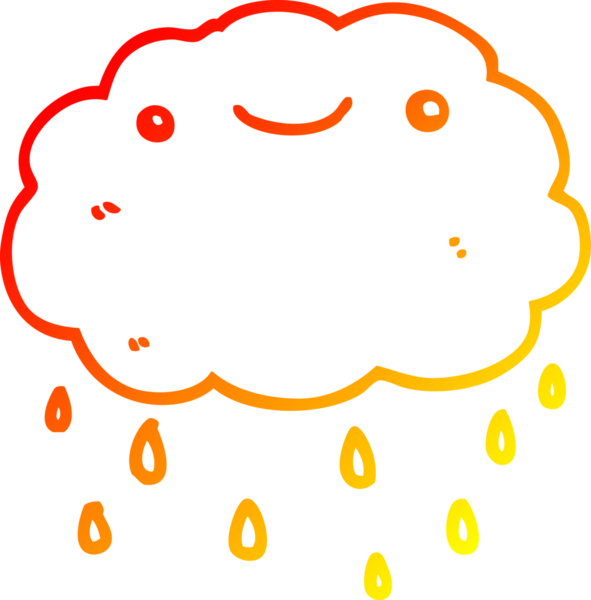 Bir insan tarafından çizilen karikatür bulutunun sıcak gradyan çizimi