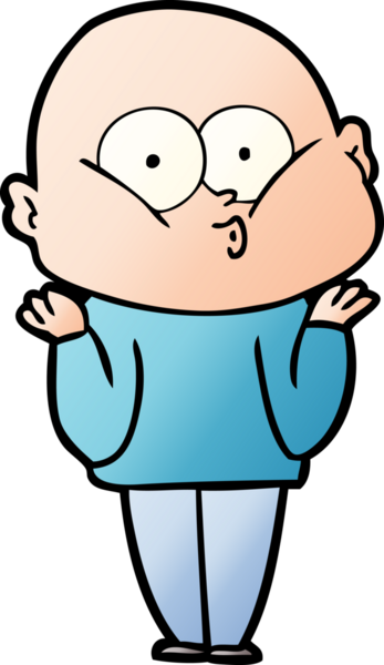 Bir insan tarafından çizilmiş kel bir adam.