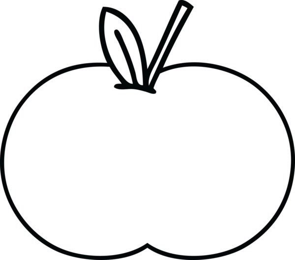 Bir insan tarafından çizilmiş sulu bir elmanın çizgi çizimi