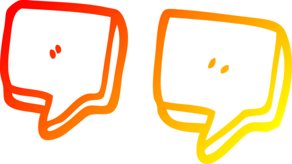 Bir insan tarafından çizilmiş bir çizgi film tırnak işaretinin sıcak gradyan çizimi