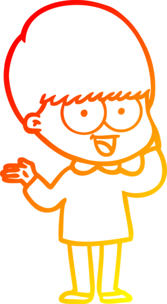 Bir insan tarafından çizilmiş mutlu çizgi film çocuğu çizimi.