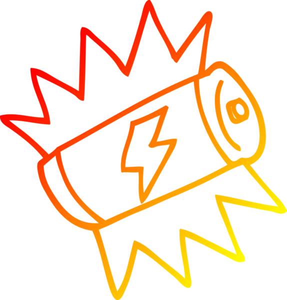 Bir insan tarafından çizilmiş tamamen şarj edilmiş bir karikatürün sıcak gradyan çizimi