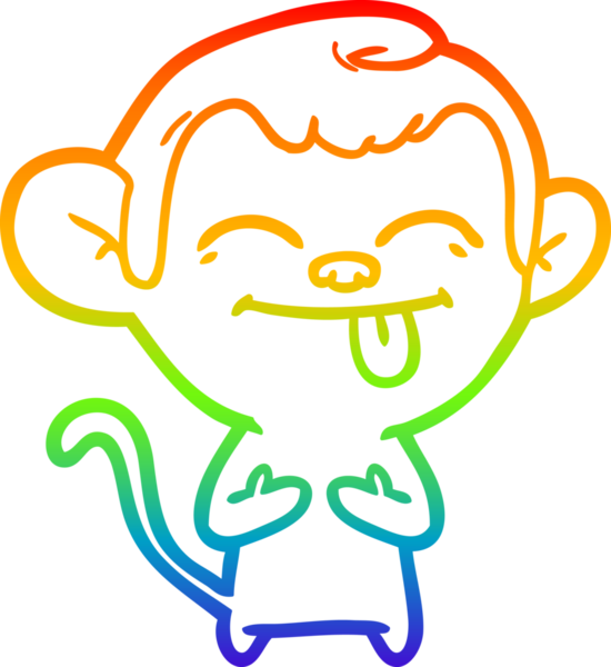 gökkuşağı gradyan çizimi bir insan tarafından çizilmiş komik bir çizgi maymun