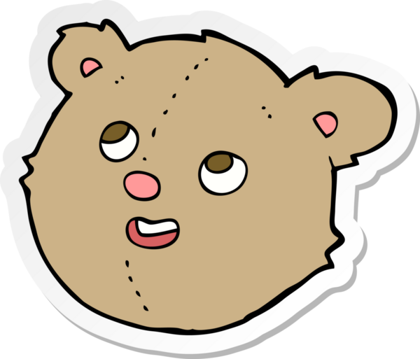 Bir insan tarafından çizilmiş oyuncak ayı kafasının çıkartması.