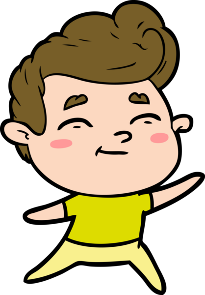 Bir insan tarafından çizilmiş mutlu çizgi film adamı.